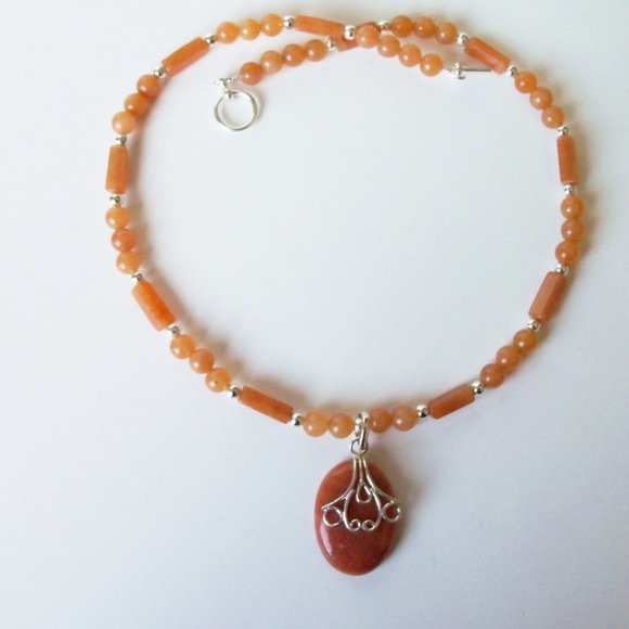 Natural Aventurine necklace, NEW (#874) - Picture 3 of 3